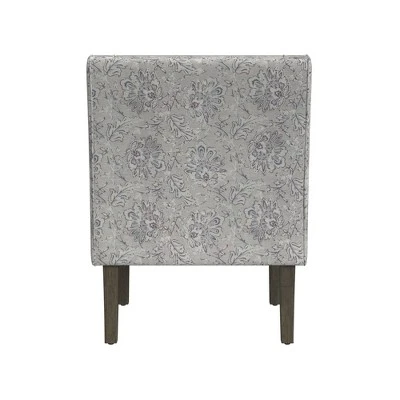 Classic Swoop Arm Chair Artistic Floral Print Linen - HomePop 4 Classic Swoop Arm Chair Artistic Floral Print Linen - HomePop - Image 4