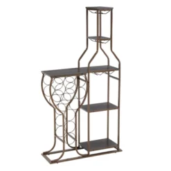 SEVOBAL Racks Five Tier Freestanding Bakers Rack With Hanging Glass Holder And Organized Storage For Rooms, Gray, 28.74"*9.53"*53.94" -Baxton Studio Shop GUEST a8f85b08 3f51 4b22 a9c8 4f1b8fb60993