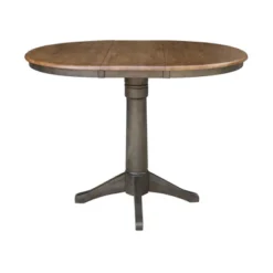 36" Justin Round Drop Leaf Dining Table Tan/Washed Coal - International Concepts -Baxton Studio Shop GUEST a905d8cf 6e88 452f a648 ff750f1fd87f