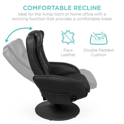 Best Choice Products Faux Leather Electric Massage Recliner Chair W/ Stool Ottoman, Remote Control, 5 Modes 3 Best Choice Products Faux Leather Electric Massage Recliner Chair W/ Stool Ottoman, Remote Control, 5 Modes - Image 3
