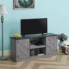 54" Farmhouse Two-Tone TV Stand For TVs Up To 65" Gray - Home Essentials