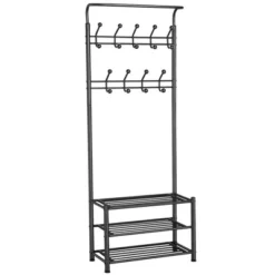 Yaheetech 74"H Metal Hall Tree Entryway Coat Rack -Baxton Studio Shop GUEST a93e0eac ebe0 4b34 90a2 a002dc92485e