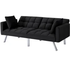 DOMETOUR 74 Inch Futon Sofa Bed Upholstered Sleeper, Adjustable Back Convertible Sofa Bed For Living Room Bedroom Furniture -Baxton Studio Shop GUEST a95712bf a0d5 4a7e b7ef 0b6ec6c7aa30