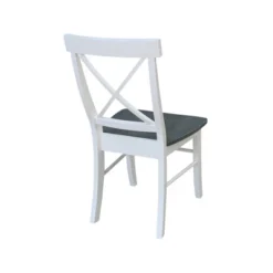 Set Of 2 X Back Chairs With Solid Wood Seat White/Gray - International Concepts -Baxton Studio Shop GUEST a97bf8dc 7dfc 41f9 b0cf df4ca6705de2