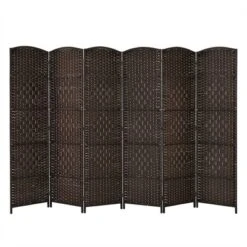 Costway 6-Panel Room Divider 6Ft Weave Fiber Folding Privacy Screen BrownBlack 21 Costway 6-Panel Room Divider 6Ft Weave Fiber Folding Privacy Screen BrownBlack -Baxton Studio Shop GUEST a9992cc2 47e4 43b4 ac69 152e77569849