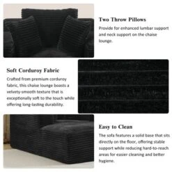 Full- Compressed Chaise Lounge Sofa Bed 48.8" Upholstered Sofa Couch With Removable Pillows, Modern Sleeper Sofa For Living Room And Bedroom, Grey -Baxton Studio Shop GUEST a9a1efe6 e2ca 44ce 8b80 fd997ecead5f