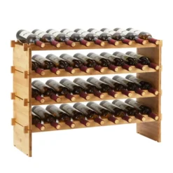Stackable Wine Rack, Solid Wood Storage, Freestanding Floor & Countertop -Baxton Studio Shop GUEST a9bef9ae bdbe 45e7 bf35 3a5c4b0768dd