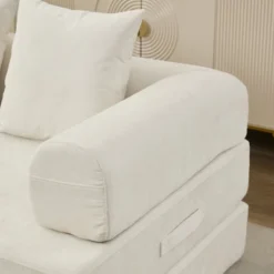 Floor Sofa Bed Chenille Upholstered Sofa Convertible Folding Mattress Couch Sleeper Sofa, Beige/Black/Green/Blue - ModernLuxe -Baxton Studio Shop GUEST aa036b60 8597 44c9 8726 224fad049bf1