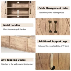 Costway 55'' Sliding Barn Door TV Stand Entertainment Media Console W/ Adjustable Shelf 16 Costway 55'' Sliding Barn Door TV Stand Entertainment Media Console W/ Adjustable Shelf -Baxton Studio Shop GUEST aa06755b a4f1 4960 9a12 55e68123cdbf