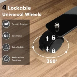 Costway 6FT Single Panel Room Divider With Wheels Rolling Fabric Partition Privacy Screen -Baxton Studio Shop GUEST aa0cae95 80b4 42c4 a118 c946f583e6da