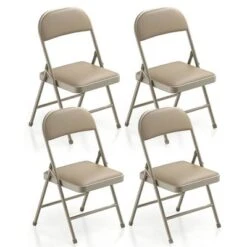 SUGIFT Folding Chairs Portable Vinyl Padded Folding Chair With Durable Steel Frame -Baxton Studio Shop GUEST aa2ced9f 9e59 455c 9914 43b0e2462f98