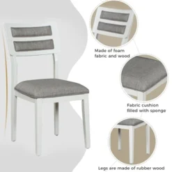 6 PCS Classic Dining Table Set With 4 Upholstered Chairs & Bench-ModernLuxe -Baxton Studio Shop GUEST aa76a1db 5113 4541 b0ad 5219b57b79bb