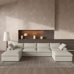 WJSHome Modular Sectional Sofa Couches For Living Room,160" Linen Cloud Couch With Storage Ottoman,U Shaped 6 Seater Convertible Sleeper Sofa Chaise -Baxton Studio Shop GUEST aa86624e 0124 4406 ba94 2d9c3a9ebf6f