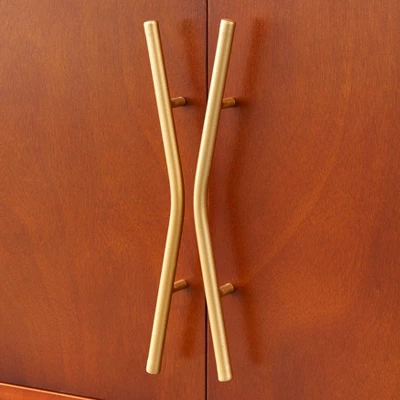 Dennes Mid-Century Modern Wire Accent Storage Cabinet Walnut - Buylateral 4 Dennes Mid-Century Modern Wire Accent Storage Cabinet Walnut - Buylateral - Image 4