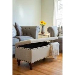 Large Storage Bench With Nailhead Trim - HomePop -Baxton Studio Shop GUEST aacd58ce 1f57 4a38 a8fd 5089114f6a6a