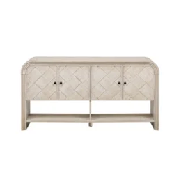 Elegant Console Table With Woven Wood Slats And Solid Wood Veneer, Versatile Entryway Table Sofa Table For Hallway, Living Room - ModernLuxe -Baxton Studio Shop GUEST aad9dbc8 0dde 4045 955c 46606012e35b