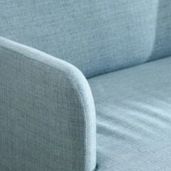 HOMCOM 48" Loveseat Sofa For Bedroom, Modern Love Seats Furniture, Upholstered Small Couch For Small Space, Blue -Baxton Studio Shop GUEST aaff5943 710f 4868 b825 ba011a514dfc