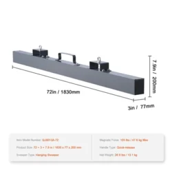 VEVOR 105lbs Hanging Magnetic Sweeper Pickup Tool, Nail Hang-Type Magnetic Forklift Sweeper, Industrial Grade Magnets Steel Material, Gray -Baxton Studio Shop GUEST ab0ad8f1 9e48 4d3b b6ce e9c8e1fb0bba