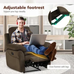 Costway Recliner Chair Single Sofa Armchair Sleeper Lounger W/ Footrest GreyBrown -Baxton Studio Shop GUEST ab0b82ad 22cc 45a7 b012 18aa128b6f49