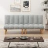 Okak Corduroy Fabric Couch Loveseat Sleeper Sofa, Convertible 2 Seater Sofa Bed With Wooden Legs For Small Apartments, Living Room