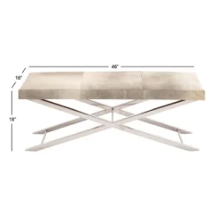 Contemporary Stainless Steel Cowhide X-Bench Beige - Olivia & May -Baxton Studio Shop GUEST ab307739 602b 4c39 9e43 08786ac700c8