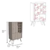 Gulches 4 Shelf Liquor Cabinet With 8 Wine Bottle Cubbies, Spacious Top For Glasses, 2 Single-Door Cabinets, Ideal For Narrow Spaces