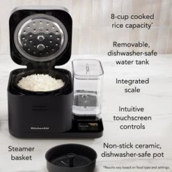 KitchenAid Grain And Rice Cooker 8 Cup With Automatically Sensing Integrated Scale + Water Tank -Baxton Studio Shop GUEST ab8ea35f 410c 4c12 9618 d36e929759a1