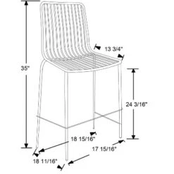 Set Of 2 Sodra Rounded Seat Wire Counter Height Barstool Black - Threshold™ -Baxton Studio Shop GUEST aba0b7b0 e031 40e5 a117 6b6b5d67048f