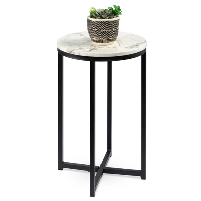 Best Choice Products 16in Faux Marble Modern Round Living Room Accent Side Table W/ Metal Frame 8 Best Choice Products 16in Faux Marble Modern Round Living Room Accent Side Table W/ Metal Frame - Image 8