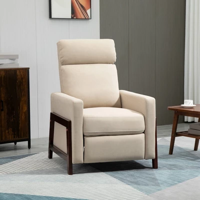 HOMCOM Manual Recliner Chair For Living Room Bedroom, Reclining Sofa Armchair With Footrest, Greige 1 HOMCOM Manual Recliner Chair For Living Room Bedroom, Reclining Sofa Armchair With Footrest, Greige