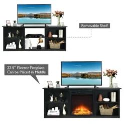 Costway 70'' 2-Tier TV Fireplace Stand W/22.5'' Electric Fireplace Up To 75'' -Baxton Studio Shop GUEST ac68e198 41a1 4dd5 b181 551afcefd7d6