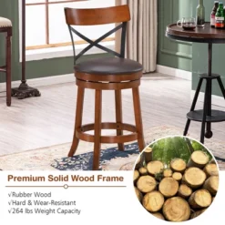 Costway Set Of 4 Bar Stools Swivel 25'' Dining Bar Chairs With Rubber Wood Legs 13 Costway Set Of 4 Bar Stools Swivel 25'' Dining Bar Chairs With Rubber Wood Legs -Baxton Studio Shop GUEST ac89fd24 6c5a 4ec9 9b75 0008d56e5587