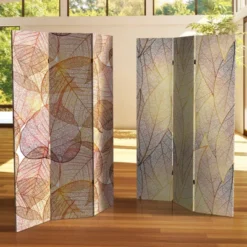 6" Double Sided Ethereal Leaves Canvas Room Divider Gold - Oriental Furniture -Baxton Studio Shop GUEST ac9c7d27 03f5 4808 924e ddf9d44410e1