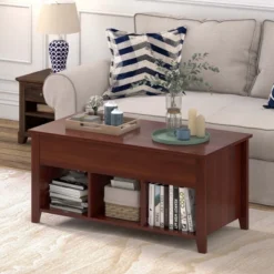 Costway Lift Top Coffee Table W/ Hidden Compartment And Storage Shelves Modern Furniture Brown 11 Costway Lift Top Coffee Table W/ Hidden Compartment And Storage Shelves Modern Furniture Brown -Baxton Studio Shop GUEST aca0d709 cf36 4ece b2e4 a2bcbedbe053