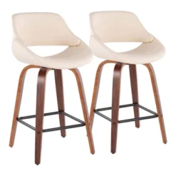 Set Of 2 Fabrico Square Height Barstools - LumiSource -Baxton Studio Shop GUEST acda1c8f 324e 4af4 98ee 86fac6eddbbb