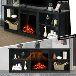 Costway 70'' 2-Tier TV Fireplace Stand W/22.5'' Electric Fireplace Up To 75'' -Baxton Studio Shop GUEST ad1db428 9629 417c 9316 002a476e8d41