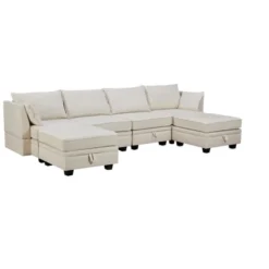 115.1" Modern Large U-Shape Storage Sectional Sofa, Convertible Sofa Bed With Reversible Chaise - ModernLuxe 15 115.1" Modern Large U-Shape Storage Sectional Sofa, Convertible Sofa Bed With Reversible Chaise - ModernLuxe -Baxton Studio Shop GUEST ad20d0d1 6c89 47eb 984d e35e5bdc9aa2
