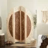 French Country Mango Wood Room Divider Screen Brown - Olivia & May