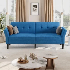 89 Inch Convertible Sofa Bed, Modern Chenille Sleeper Sofa With Adjustable Backrest & Armrest, Deep Seat Futon Couch, Oversized Loveseat -Baxton Studio Shop GUEST add248b4 d088 405c 842f a03387c0b173