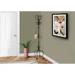 Coat Rack - Traditional Hammered Black Metal - EveryRoom