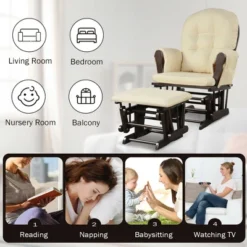 Costway Glider And Ottoman Cushion Set Wood Baby Nursery Rocking Chair 19 Costway Glider And Ottoman Cushion Set Wood Baby Nursery Rocking Chair -Baxton Studio Shop GUEST adff578c d1aa 44e6 8798 2da2e7b66875