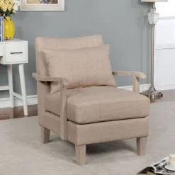 Forrester Wood Arm Accent Chair - MiBasics