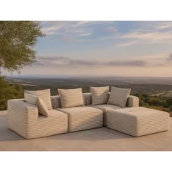 CAVINAS Comfy Corduroy Sofa With 4 Seaters,Magic Cube Sofa With Modular Configuration,U Shape Sectional Sofa For Living Room Furniture -Baxton Studio Shop GUEST ae51d35e fe97 4af1 8818 fc67c31fa774