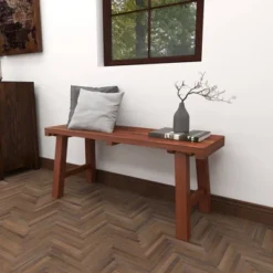 Mahogany Wood Bench Brown - Olivia & May -Baxton Studio Shop GUEST ae76e0d6 af17 4541 a9f9 d9dd453080ed