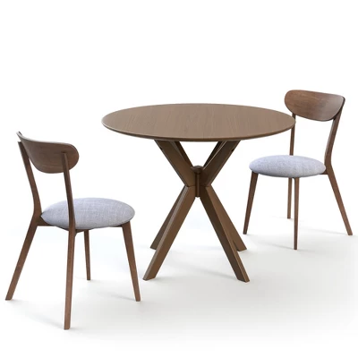 Costway 3 PCS Dining Table Set Modern Round Kitchen Table And Chairs Set For Dining Room 9 Costway 3 PCS Dining Table Set Modern Round Kitchen Table And Chairs Set For Dining Room - Image 9