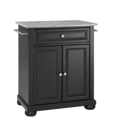 Alexandria Gray Granite Top Portable Kitchen Island/Cart - Crosley -Baxton Studio Shop GUEST aed8057f 3618 4b34 9bb0 752ee3a7647e