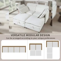 Modern Large U-Shaped Modular Sofa, Freely Combinable 6/4-Seater Sofa Couch With Double-Layer Cushion & Storage Function - ModernLuxe -Baxton Studio Shop GUEST af11321e 32ad 4359 9943 80358df624c9