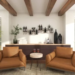 Metal Geometric 7 Bottle Wall Wine Rack With 5 Glass Holder Slots Black - Olivia & May -Baxton Studio Shop GUEST af24bf3c ad3d 46ed b1b4 599d8242d38b