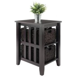 Morris Side Table With Baskets Espresso/Chocolate - Winsome -Baxton Studio Shop GUEST af3ceb8e 4a97 42ba afef 15b8f501f703