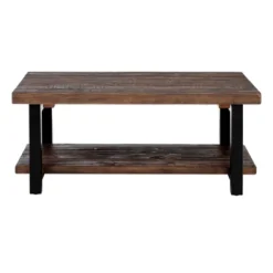 Alaterre Furniture 42" Pomona Wide Coffee Table Wood Rustic Natural: Fixed Shelf, Metal Frame, Living Room Furniture 21 Alaterre Furniture 42" Pomona Wide Coffee Table Wood Rustic Natural: Fixed Shelf, Metal Frame, Living Room Furniture -Baxton Studio Shop GUEST af4372be 1948 4a2e 9d50 719f6a97a8fa